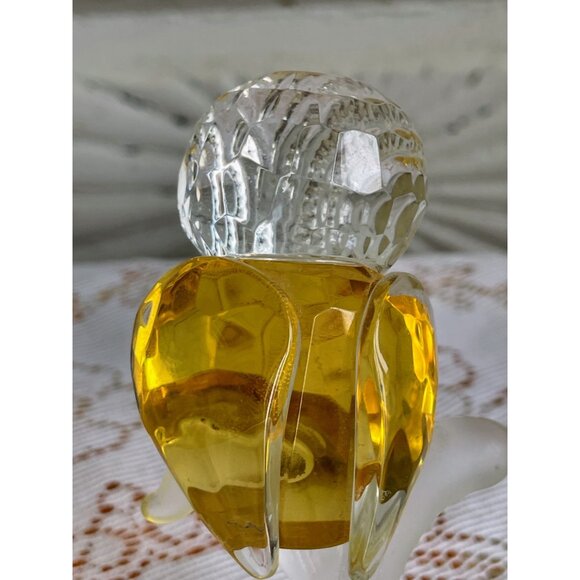 Vintage 1970s Crystal Owl Figurine On a Branch Retro Hippy Decor - Picture 6 of 14